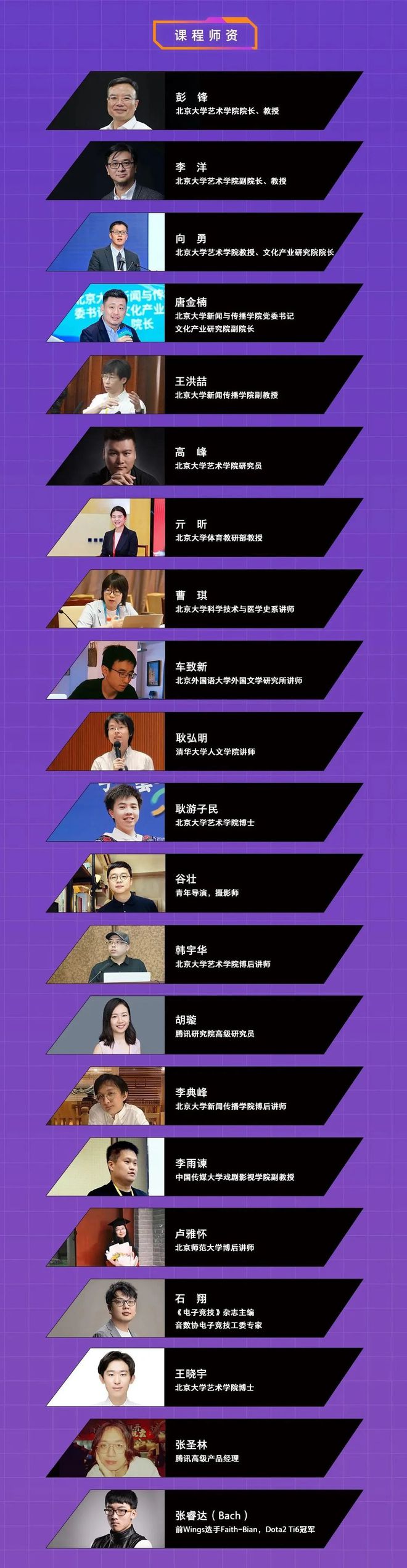 北京大学电子竞技研修班课程安排（第一期）