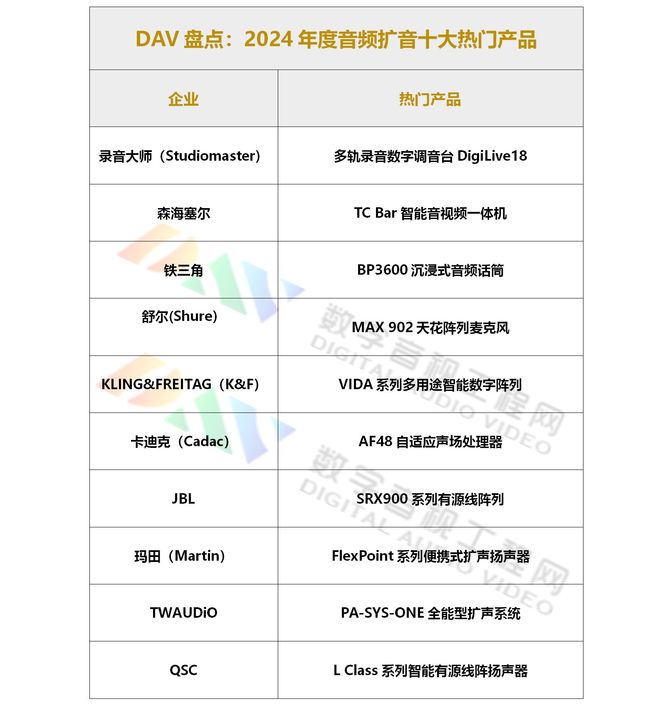 DAV盘点：2024年度音频扩音十大热门产品